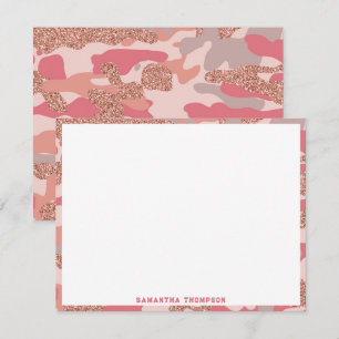 Camouflage Ro Guld Rosa Camo Army Mönster Anteckningskort