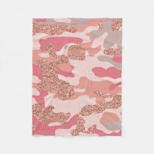 Camouflage Ro Guld Rosa Camo Army Mönster Fleecefilt