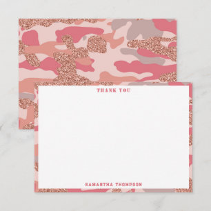 Camouflage Ro Guld  Rosa Camo Army Mönster Tack Kort