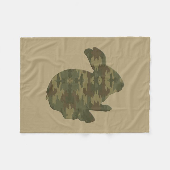 Camouflage Silhouette Bunny Fleece Blanket (Framsidan (Horisontell))