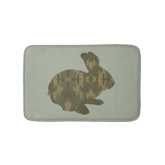 Camouflage Silhouette Bunny Rabbit Bath Mat Badrumsmatta (Framsidan)