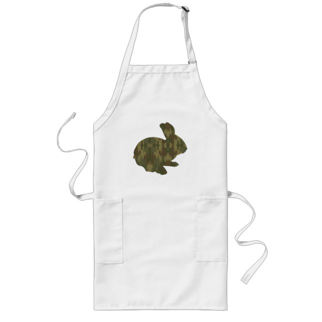 Camouflage Silhouette Påskhare Apron Långt Förkläde (Framsidan)