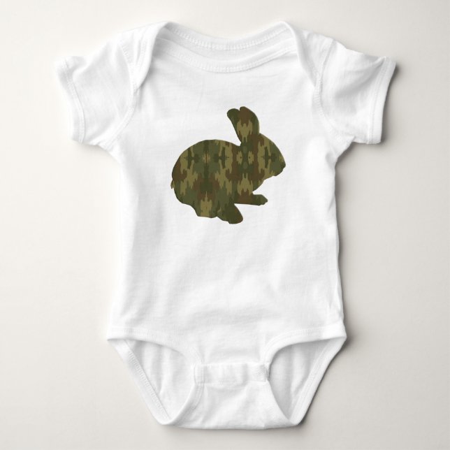 Camouflage Silhouette Påskhare Creeper T Shirt (Framsida)