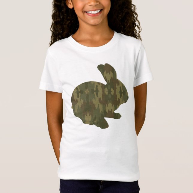 Camouflage Silhouette Påskhare Shirt Tee (Framsida)