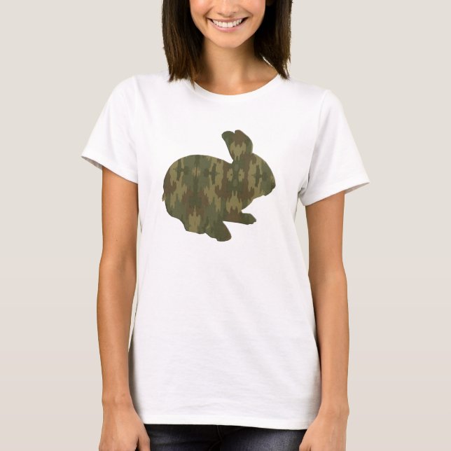 Camouflage Silhouette Påskhare Shirt Tee (Framsida)