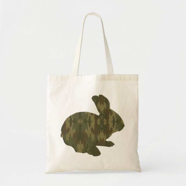 Camouflage Silhouette Påskhare Tote Bag Tygkasse (Framsidan)