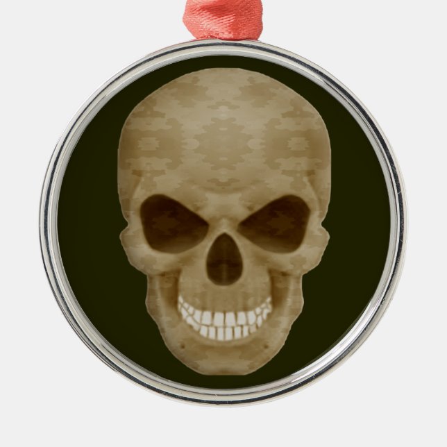 Camouflage Skull Runda ornament (Framsidan)