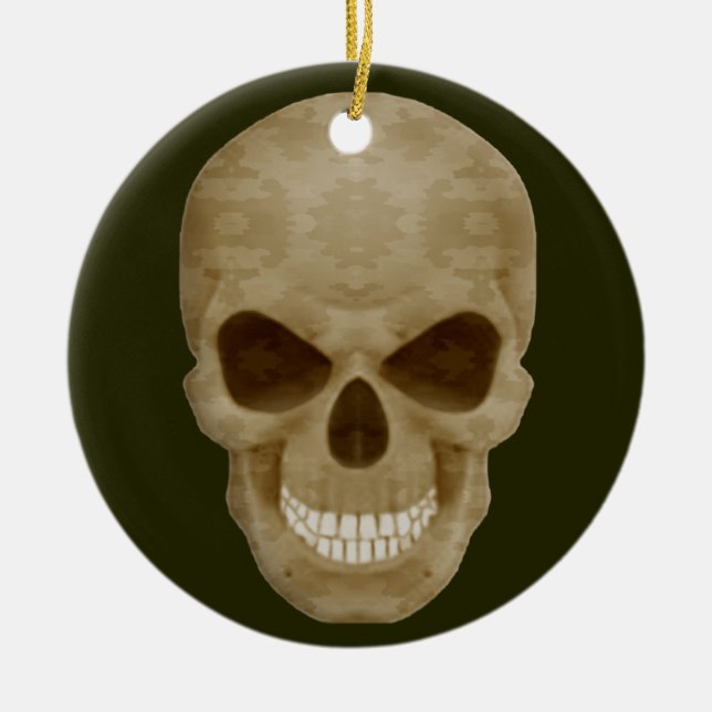 Camouflage Skull Runda ornament (Framsidan)