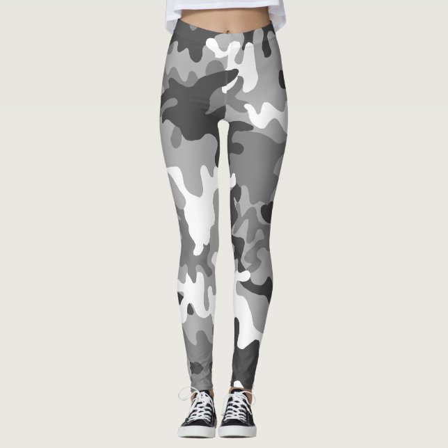 Camouflage Snow Army - Power Yoga Leggings (Framsida)