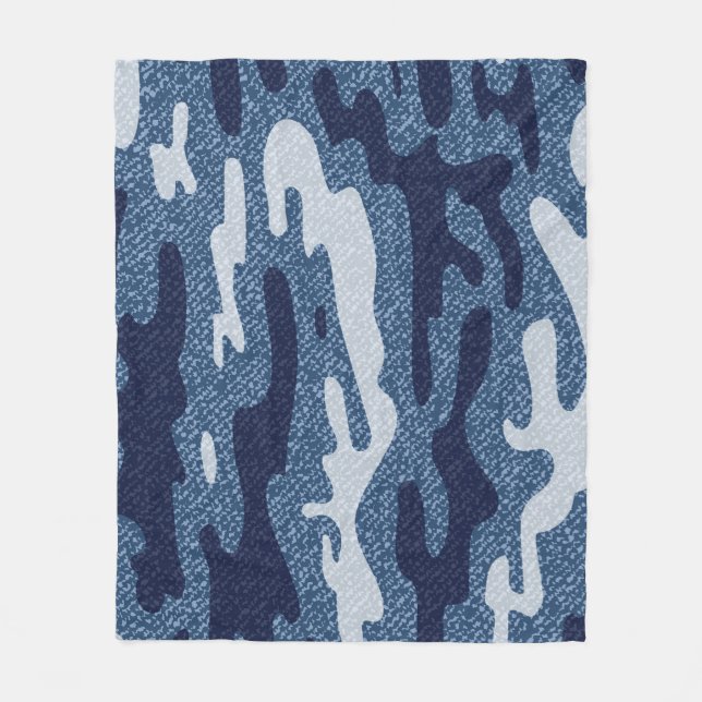 Camouflage Spoted Denim Jeans Mönster Fleecefilt (Framsidan)