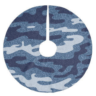 Camouflage Spoted Denim Jeans Mönster Julgransmatta Borstad Polyester