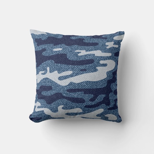 Camouflage Spoted Denim Jeans Mönster Kudde (Framsida)