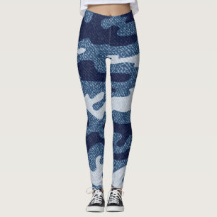 Camouflage Spoted Denim Jeans Mönster Leggings