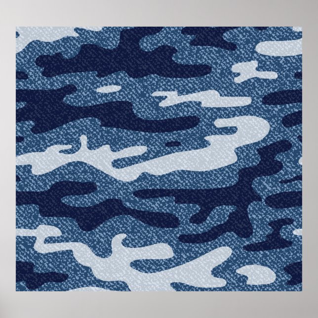 Camouflage Spoted Denim Jeans Mönster Poster (Framsidan)