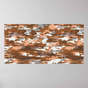 Camouflage tapet med polka dots abstrakt seam poster