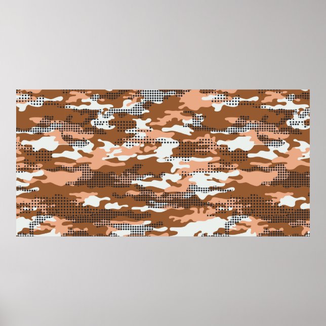 Camouflage tapet med polka dots abstrakt seam poster (Framsidan)