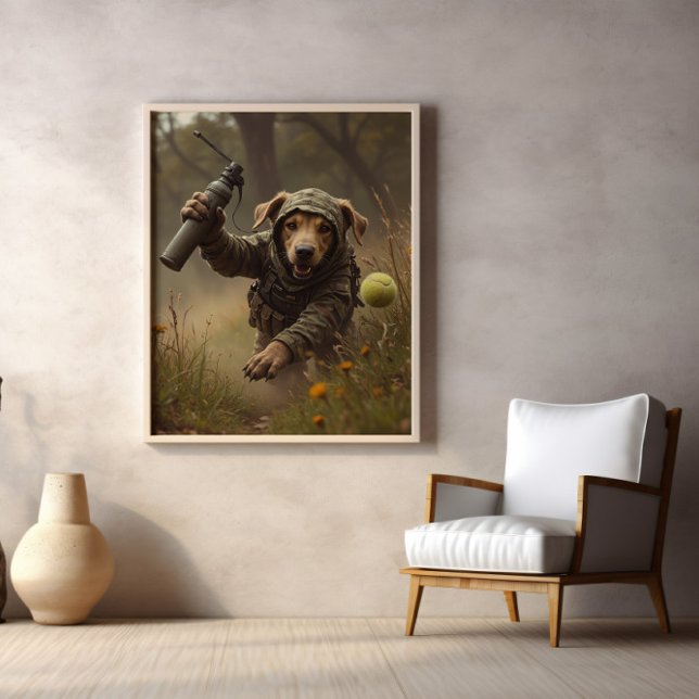 Camouflage, Tennis Ball, And Tactical Paws Poster (Skapare uppladdad)