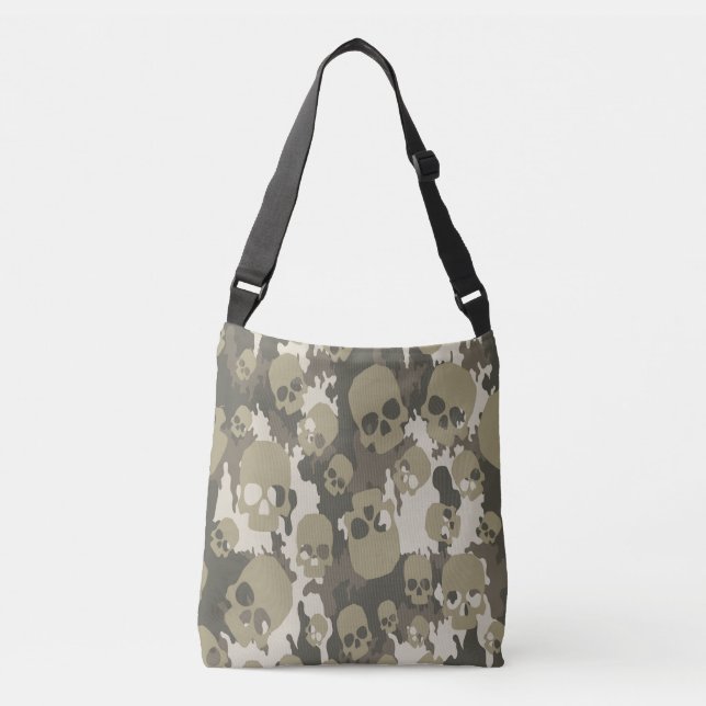Camouflage Tote Bag med Döskallar Axelväska (Framsida)