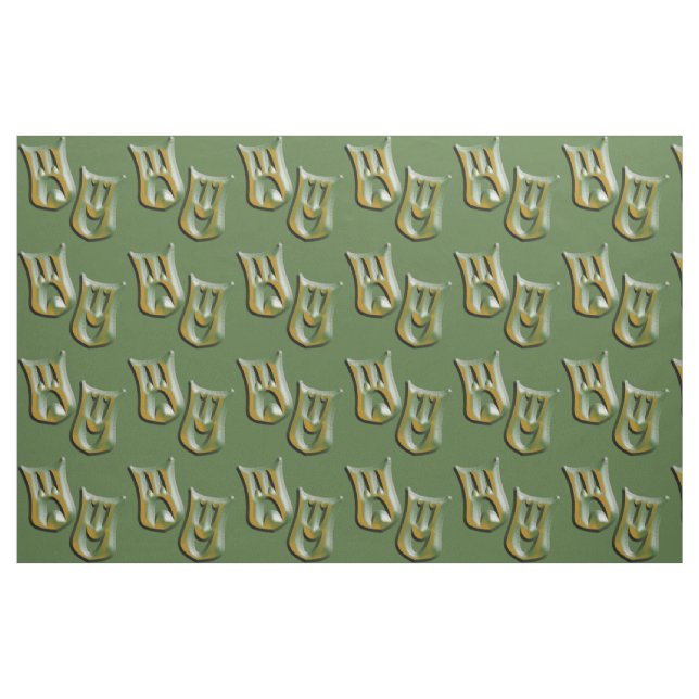 Camouflage Tragedy och Comedy Masks Fabric Tyg (Yard)