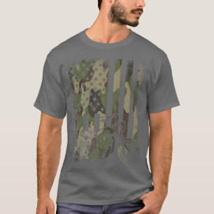 Camouflage US Flagga Motorcycle United Stater Biki T Shirt