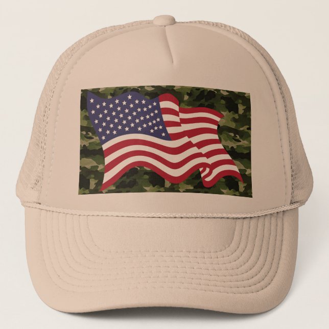 Camouflage USA flagga Hat för vardaglig Bära Keps (Framsida)