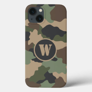 Camouflage Woodland Camo Khaki Tan Black Monogram