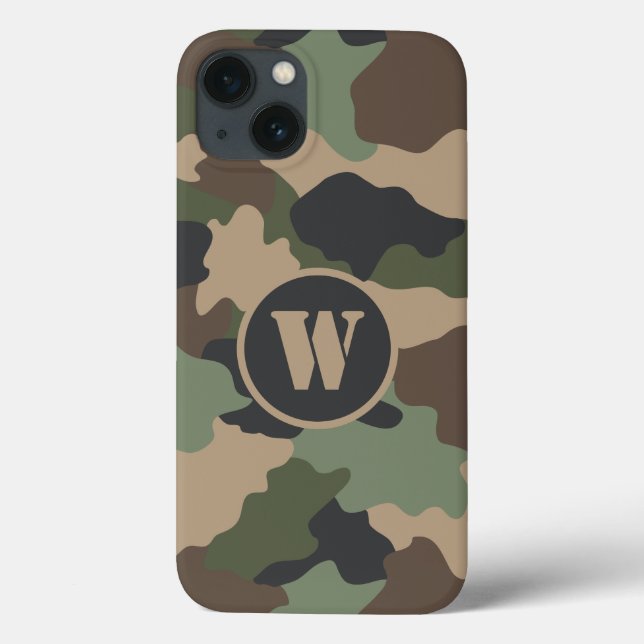 Camouflage Woodland Camo Khaki Tan Black Monogram (Baksida)