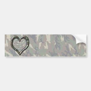 Camouflage Woodland Forest Heart på Camo Bildekal