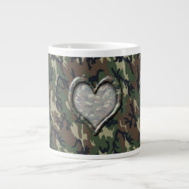 Camouflage Woodland Forest Heart på Camo Jumbo Mugg
