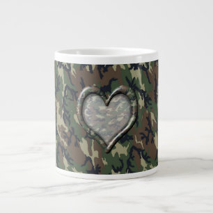 Camouflage Woodland Forest Heart på Camo Jumbo Mugg