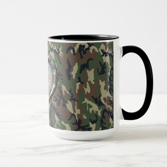 Camouflage Woodland Forest Heart på Camo Mugg (Höger)