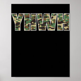 Camouflage YHWH Yahweh Christian Camo Hunting Poster