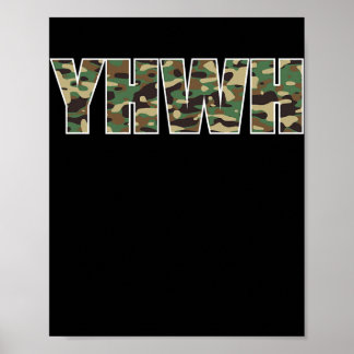 Camouflage YHWH Yahweh Christian Camo Hunting Poster