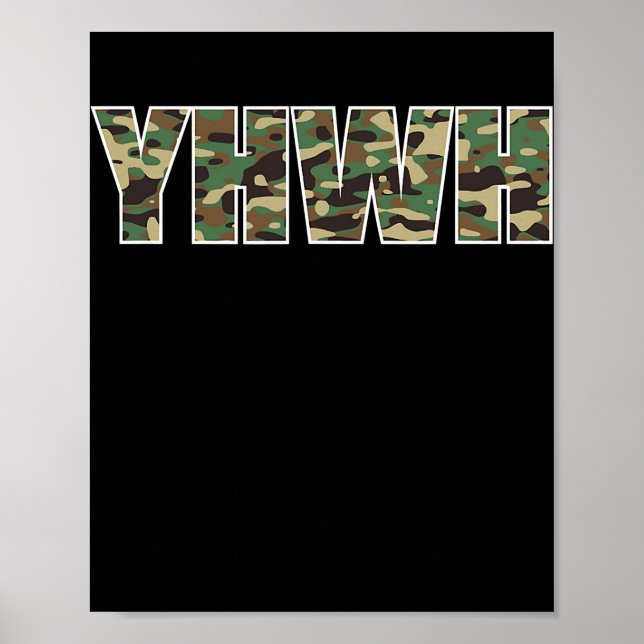 Camouflage YHWH Yahweh Christian Camo Hunting Poster (Framsidan)