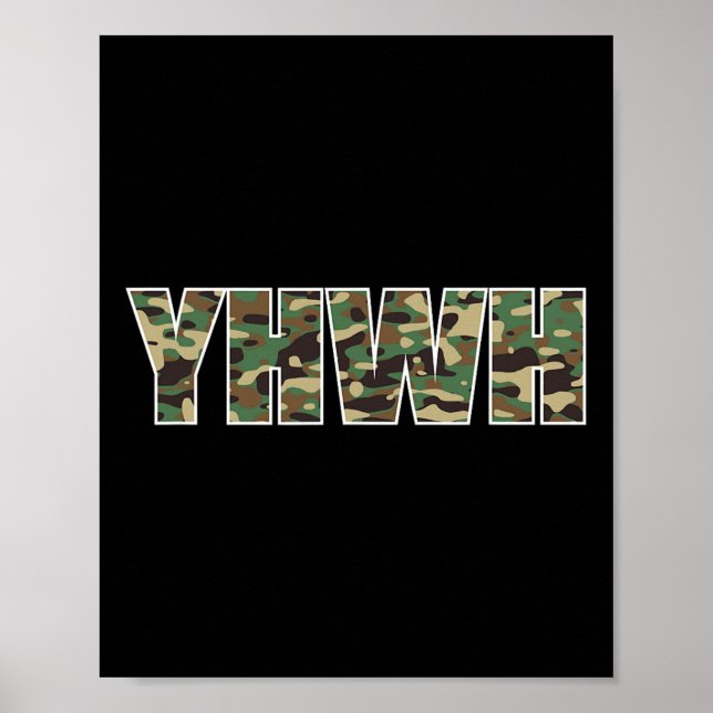 Camouflage Yhwh Yahweh Christian Camo Hunting Poster (Framsidan)