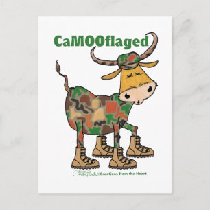 Camouflauge Bull Vykort