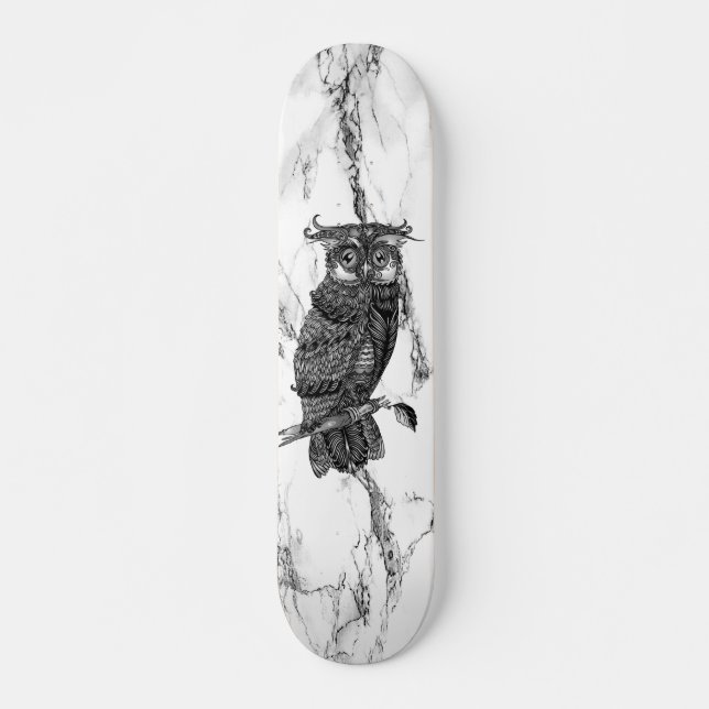 Camoufled Uggla på Marble Mini Skateboard Bräda 18,5 Cm (Framsida)