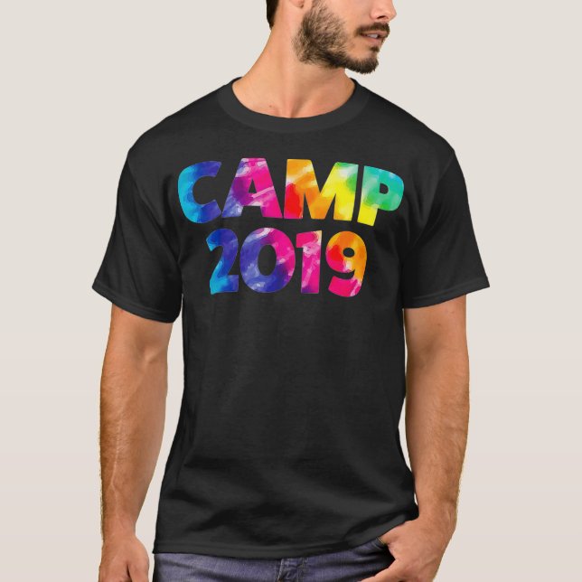 Camp 2019 Sommar, frigångskameror Tie Dye Autogr T Shirt (Framsida)
