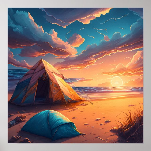 Camp at Sunrise Poster (Framsidan)