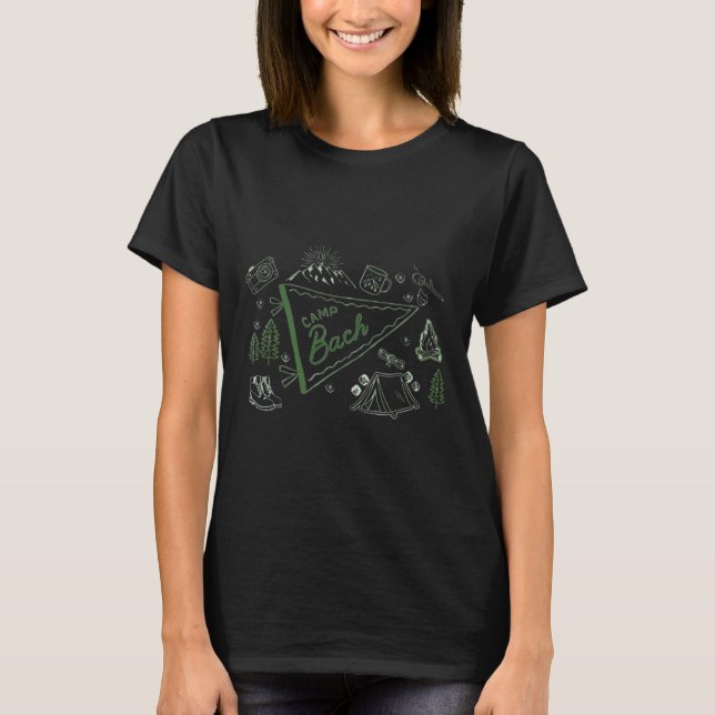 Camp Bach Äventyrs Camping Speningsfest Temat T Shirt (Framsida)