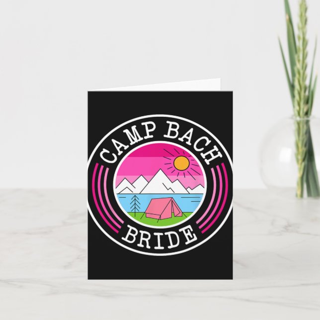 Camp Bach Bride Bridesmaid Retro Camping Bachelore Kort (Framsida)