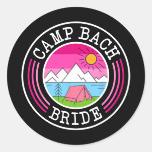 Camp Bach Bride Bridesmaid Retro Camping Bachelore Runt Klistermärke