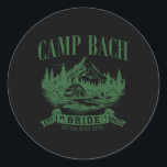 Camp Bach Bride Hiking Camping Bachelorette Party  Runt Klistermärke<br><div class="desc">Camp Bach Bride Hiking Camping Bachelorette Party 2025</div>