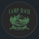 Camp Bach Bride Hiking Camping Bachelorette Party Runt Klistermärke<br><div class="desc">Camp Bach Bride Hiking Camping Bachelorette Party 2025</div>