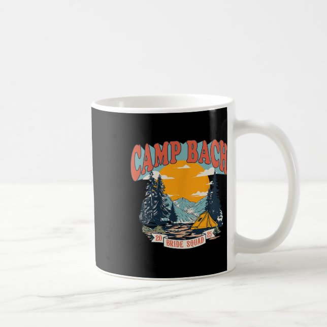 Camp Bach Bride Squad 2025 Retro Camping Sängvätar Kaffemugg (Höger)