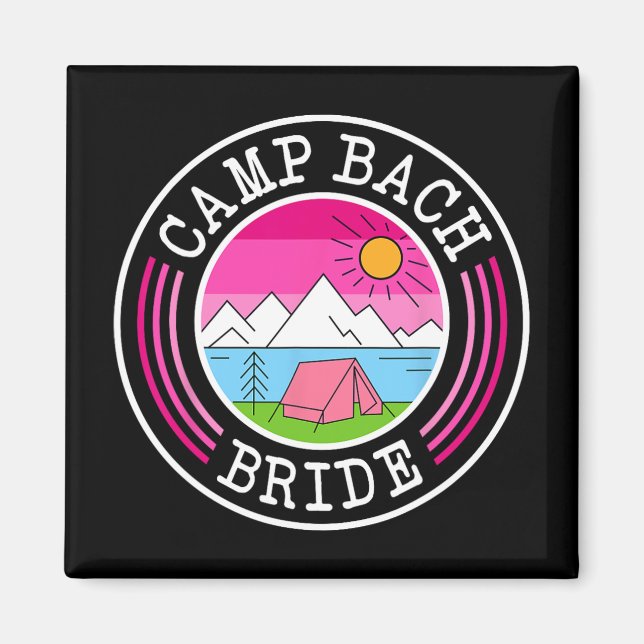 Camp Bach Brud Brudtärna Retro Camping Sängkammarp Magnet (Framsidan)
