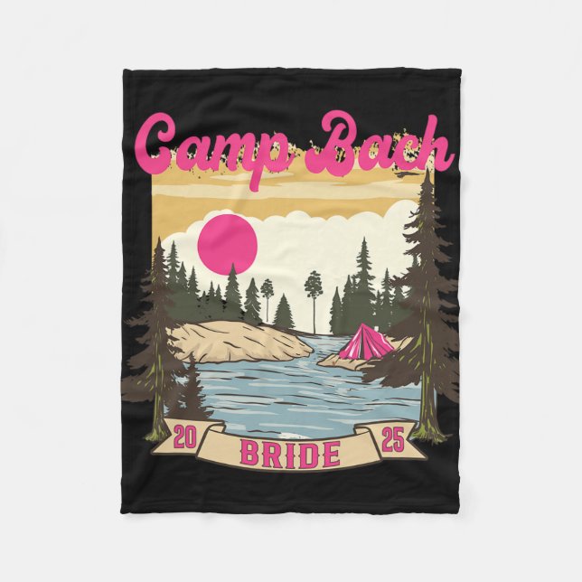 Camp Bach Brud Brudtärna Retro Camping Sängvätning Fleecefilt (Framsidan)
