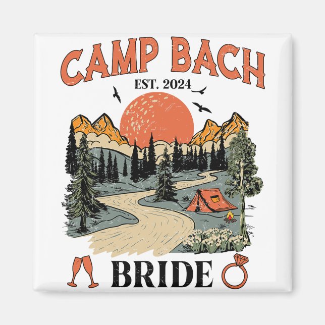 Camp Bach Brud Hiking Camping Möhippa  Magnet (Framsidan)