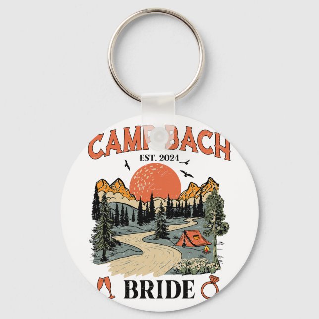 Camp Bach Brud Hiking Camping Systerparty  Nyckelring (Framsida)