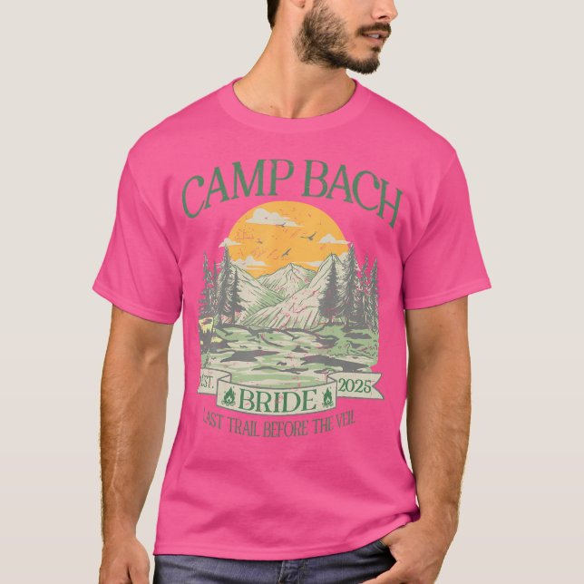Camp Bach Brud Retro Camping Sängvätning 2 T Shirt (Framsida)